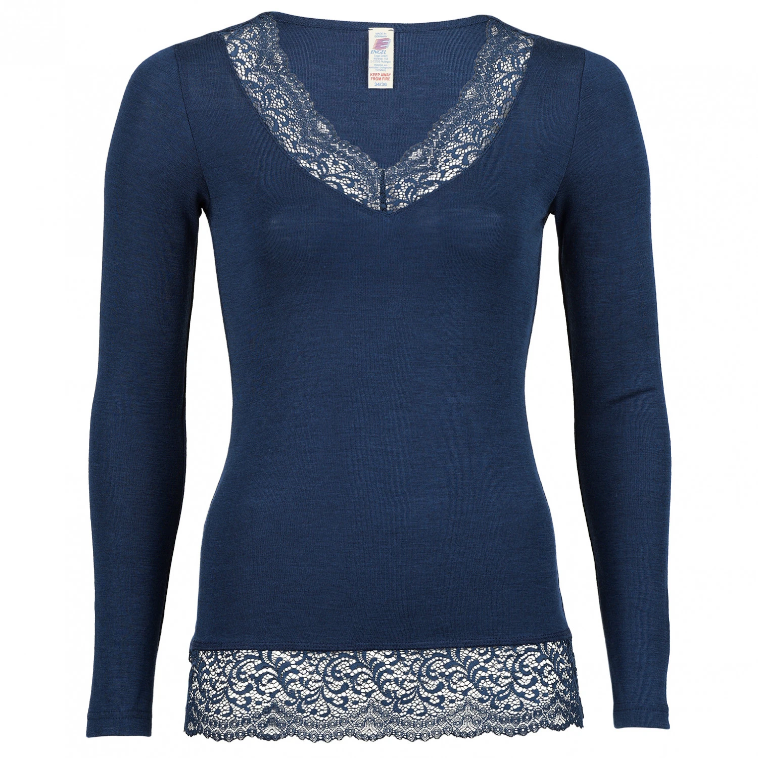Engel Women's Shirt L/S Mit Spitze - Sous-vĂȘtement En Soie